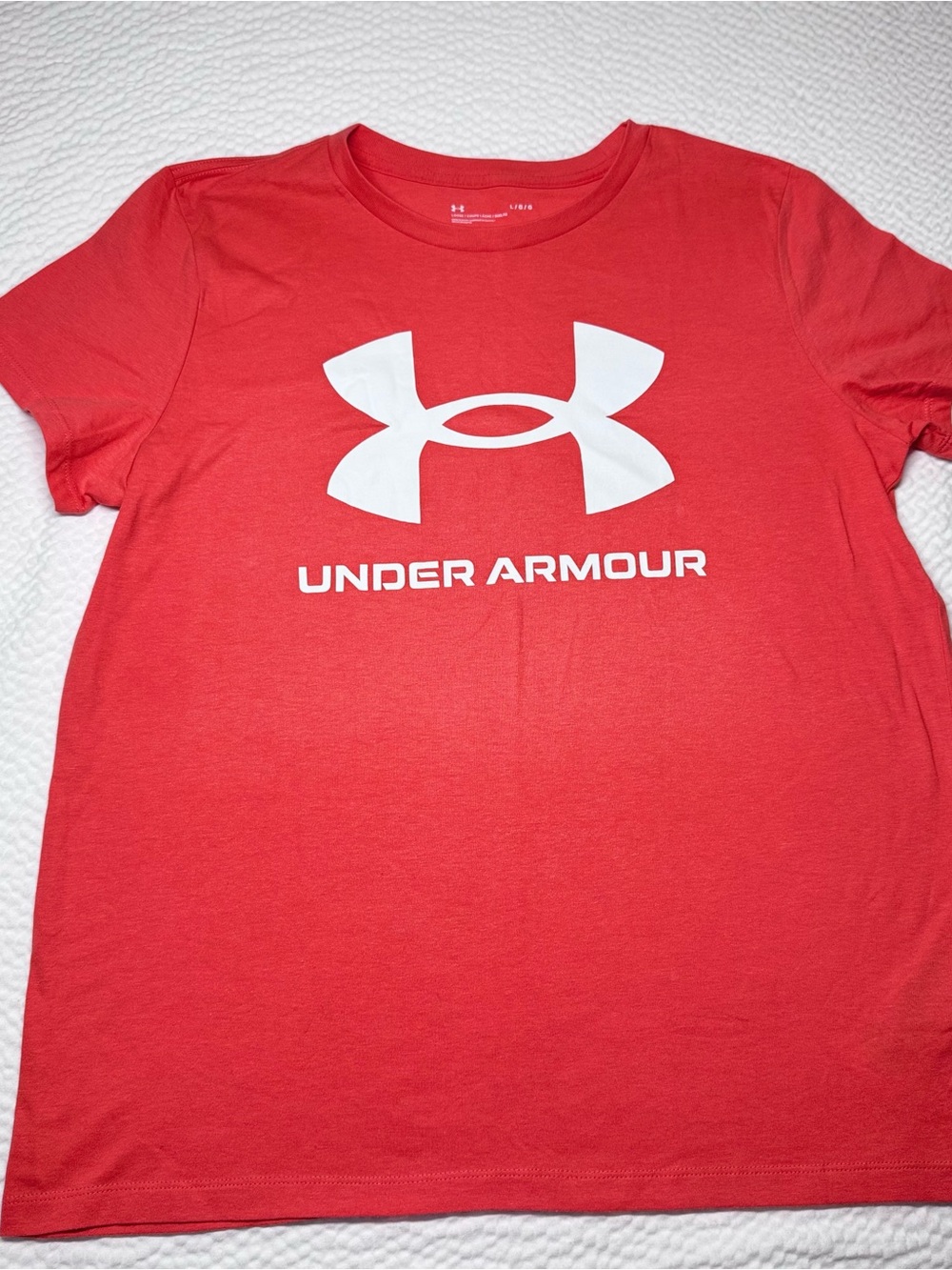 Under Armour Salmon Pink Logo Graphic Tee Shirt Women’s Large